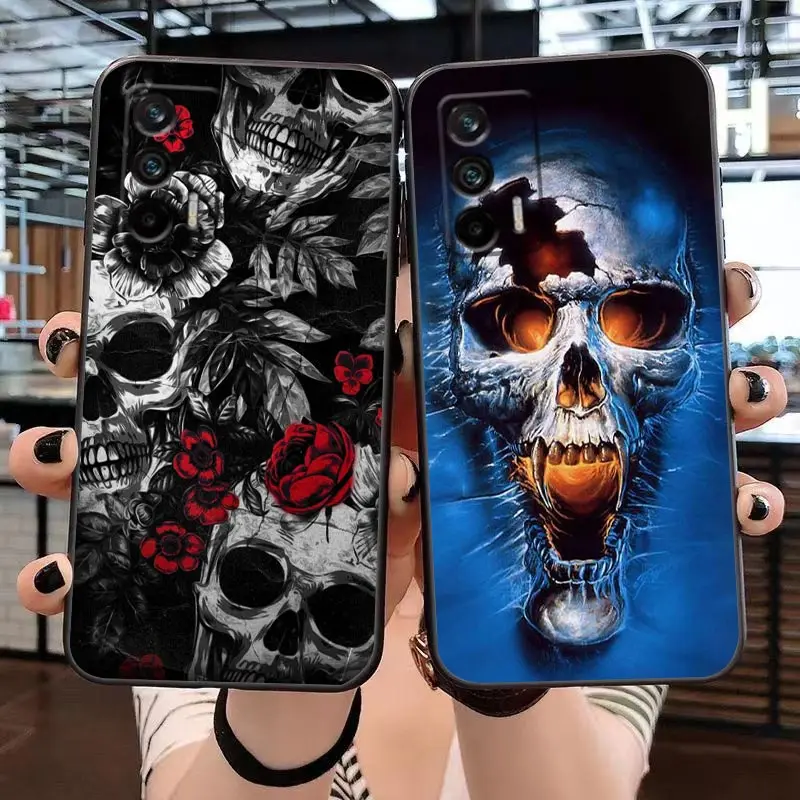 Skull Skeleton Art Funda Case For Realme GT 2 Pro Master Neo2 NARZO 50 50I 50A C35 C33 C31 C30 C30S C21 C15 V25 V15 Case Capa