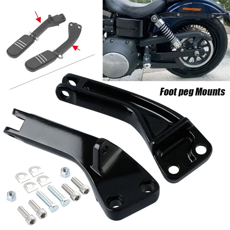 

A64P-Passenger Foot Peg Mount Brackets Foot Peg Mounts Black Aluminum Alloy Fit For Dyna Low Rider FXDF 2006-2017