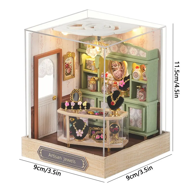 DIY Mini 3D Puzzles Holz Puppenhaus mit Möbel Licht Kits Puppenhaus Casa Miniatur Zubehör handgemachte Holzspielzeug Geschenke – Detail 29