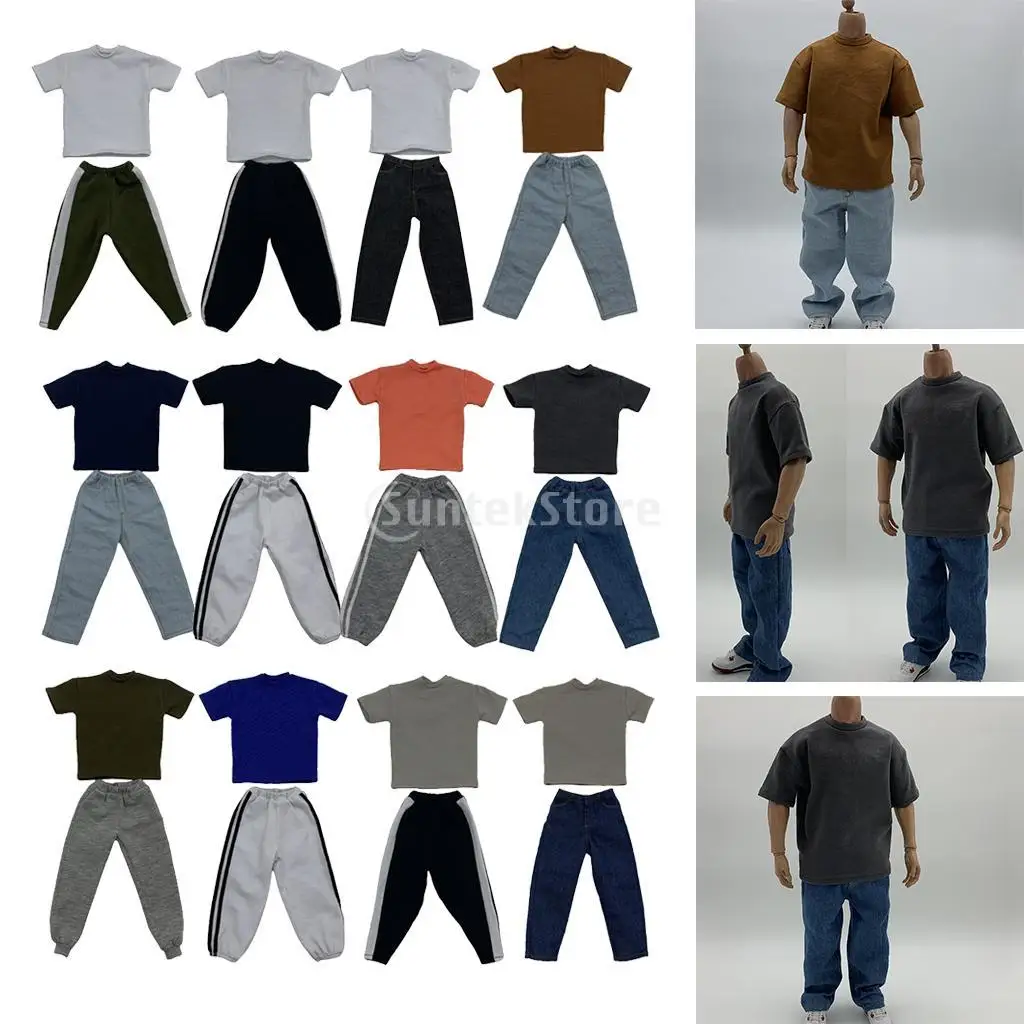 1/6 Scale Action Figure Soldier Army T-shirt+Pants Suits 12in Supplies