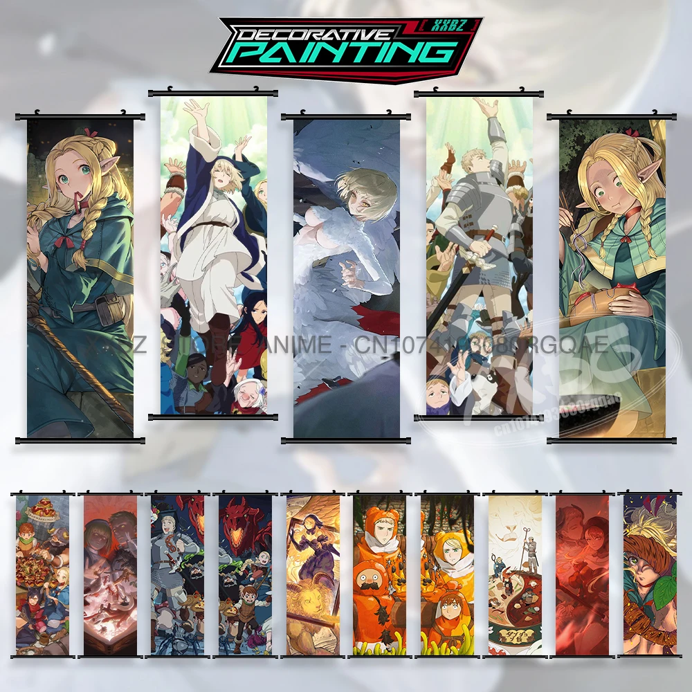 

Anime Delicious in Dungeon Character Wall Artwork Scrolls Pictures Mural Poster Hanging Painting Canvas Print Home Decoration