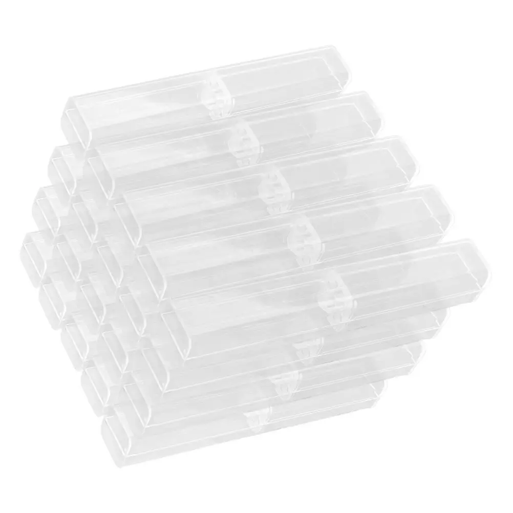 20Pcs Transparent Pen Case Holder Small Pen Gift Boxes Empty Display Case Transparent Packaging Box Stationery Storage Box