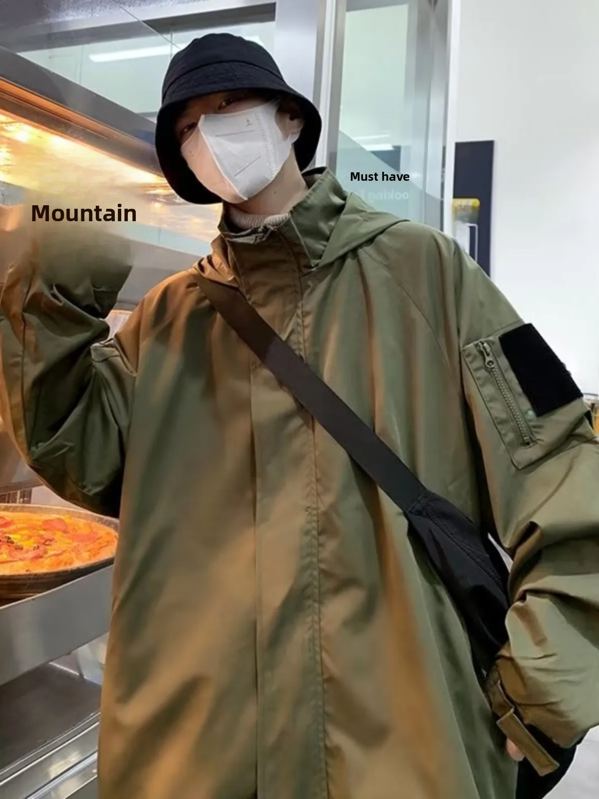 

Black Samurai Spring Autumn Men's Jacket Outdoor Workwear Hooded Zipper Closure Regular Sleeve Length Loose Fit Anti-Wind