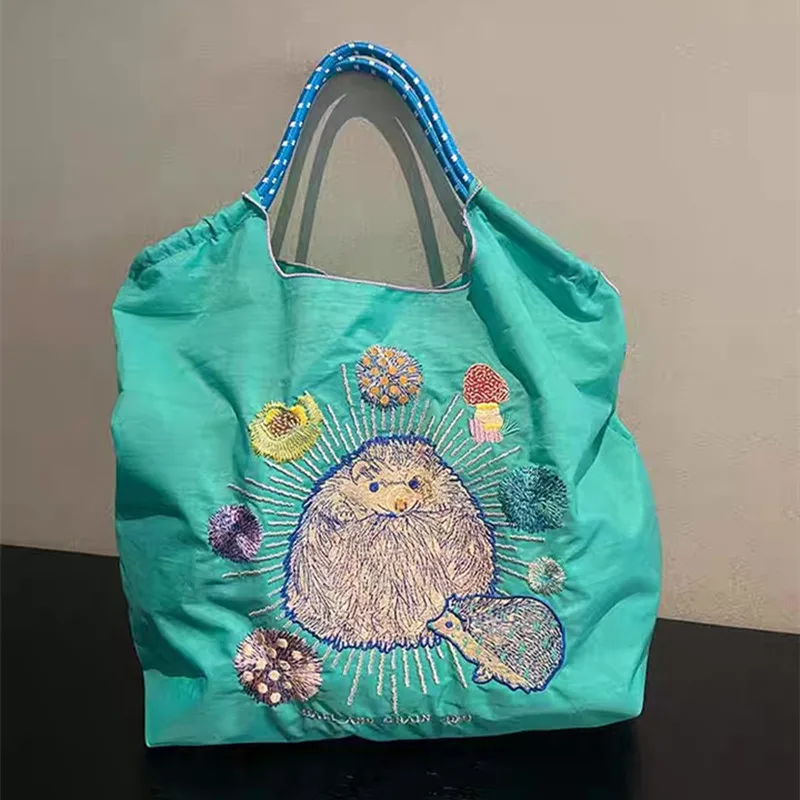 2025 New Design Japanese BC Hand Bag Oxford Cloth Embroidery Nylon Shopping Bag Portable Shoulder Bag