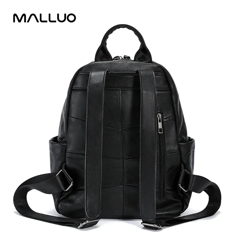 Bolso de piel de vaca auténtica para mujer, bolsos de cuero auténtico de vaca suave negro, mochilas de diseño de lujo a la moda para mujer, bolso para mujer