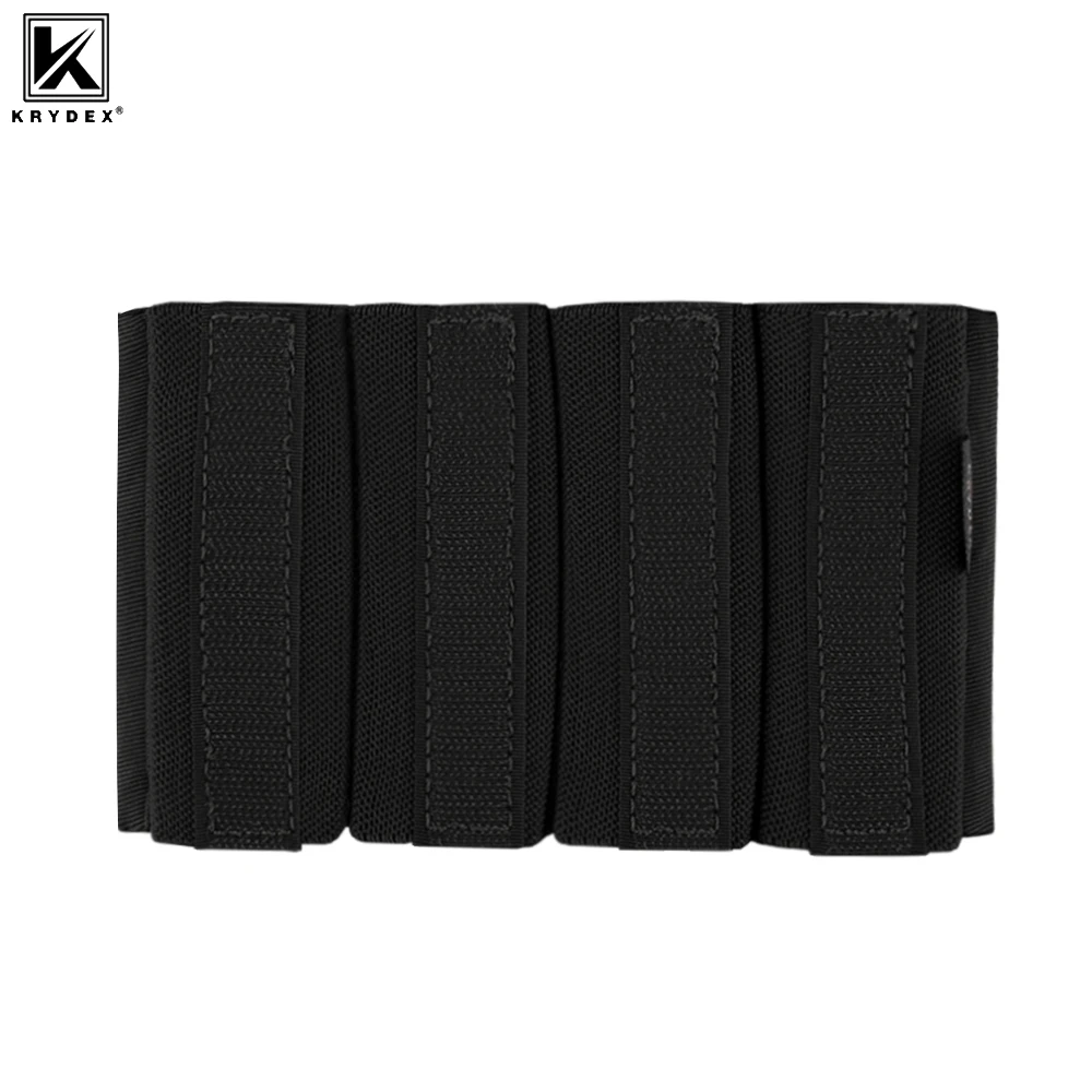 KRYDEX Tactical Elastic Quad Magazine Insert Holder MP7/MPX/Scorpion SMG Submachine Built-in Mag Pouch For MK3 MK4 Chest Rig