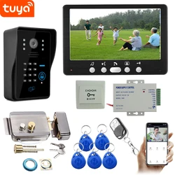 Wifi Video Intercom für zu Hause Wireless Tuya Smart Wired Video Türklingel Kamera 1080p Passwort RFID Tür Telefon System für Wohnung