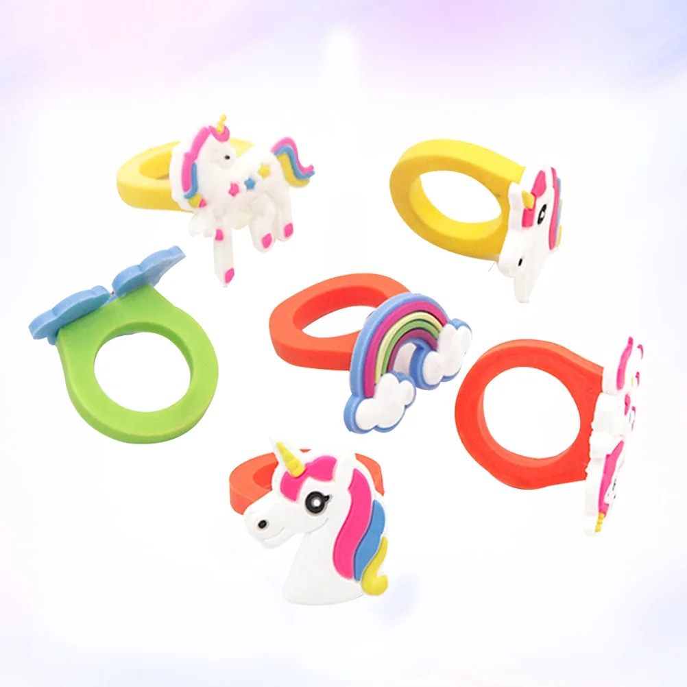 25 Pcs PVC Rings Kids Party Decoration Supplies Unicorn Children Fun and Decorative