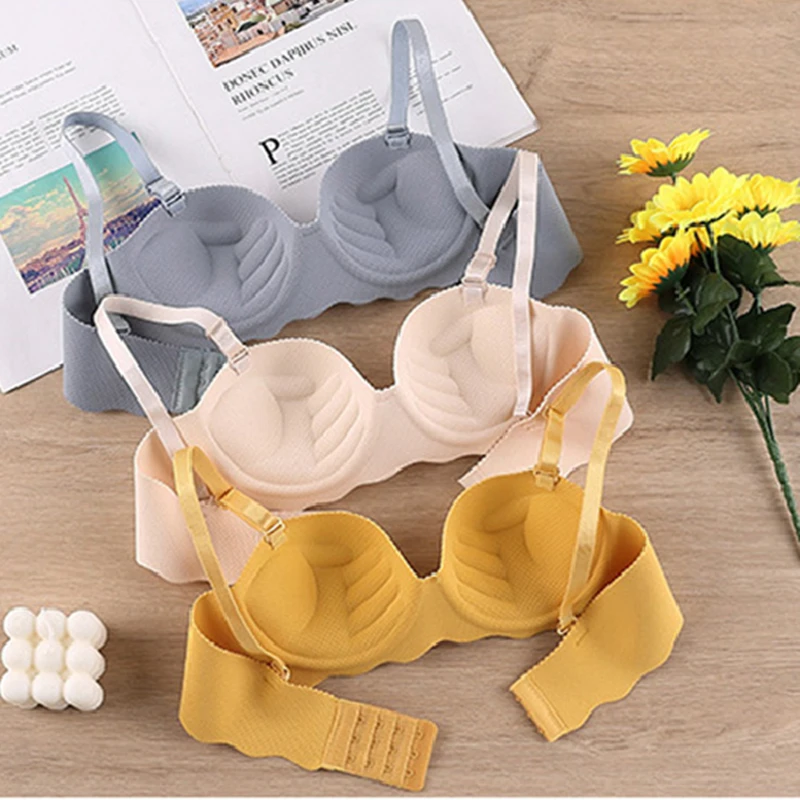 2022 Sexy Women Bra Seamless Push Up A B Cup Brassiere Female Wireless Bra Detachable Shoulder Straps Solid Underwear Bralette