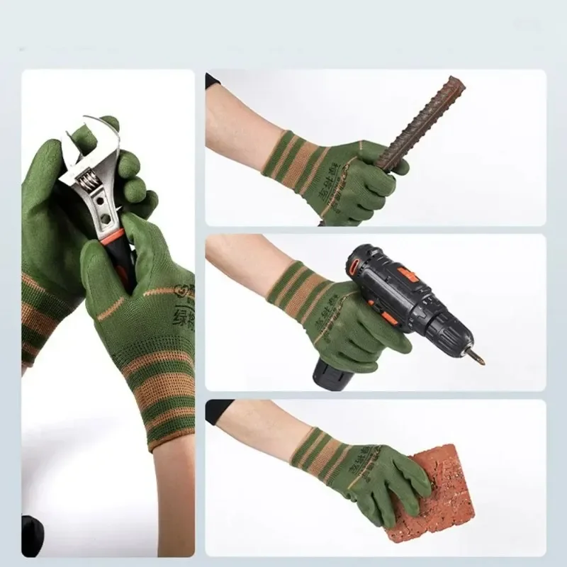 12PCS tire rubber wear-resistant labor protection gloves durable anti slip protection, blue general rubber gloves for work sites