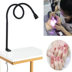 Lámpara LED de mesa para Injerto de pestañas, luz púrpura, pegamento de uñas de belleza, lámpara de curado rápido, interruptor de pie, 5V, USB, 10W