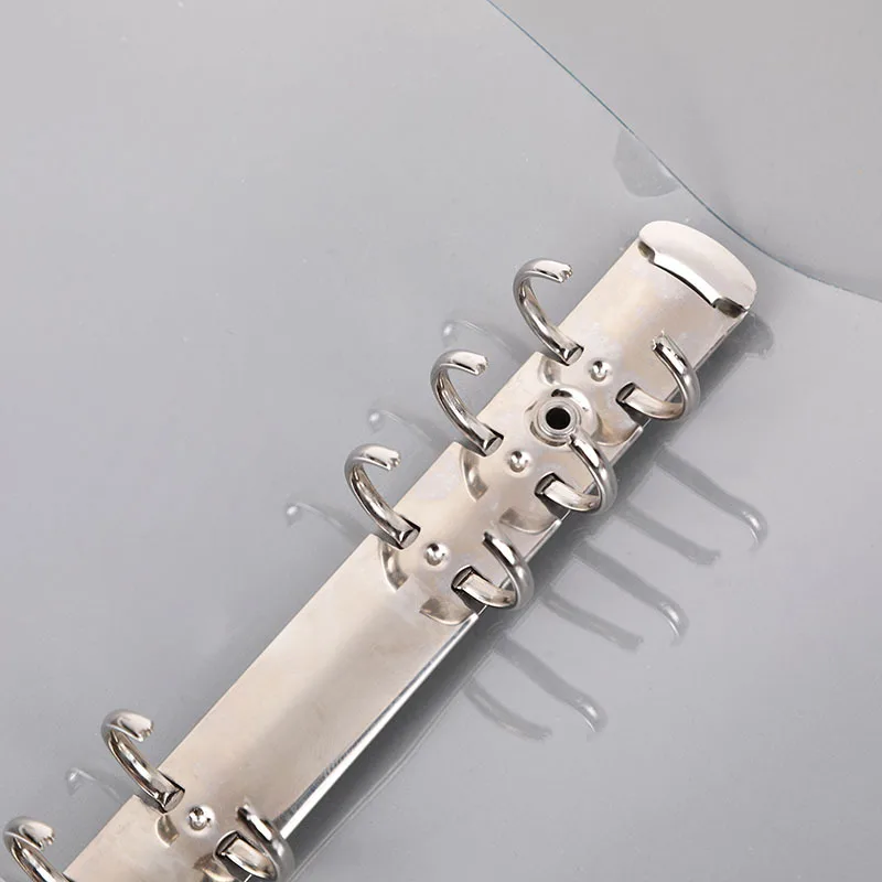 شفاف اللون مشبك من البلاستيك مجلد ملفات A5/A6/دفتر فضفاض ورقة حلقة الموثق مخطط جدول الأعمال اللوازم المكتبية المدرسية #4