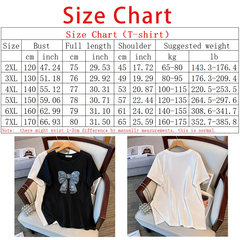 New Fat Big Size Women Clothing Show Slim Casual Loose Medium Length Round Neck Short Sleeve T-shirt Women 100/150/175kg 6XL 7XL