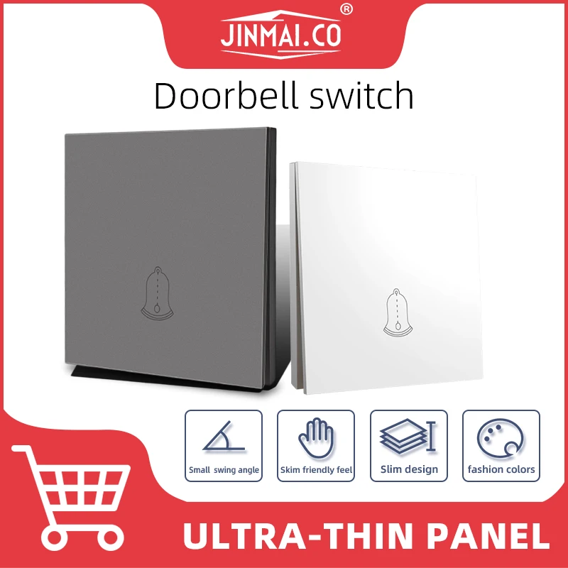 

Jinmai white bell switch,EU/UK/US/Standard Home hotel doorbell,Automatic reset button switch