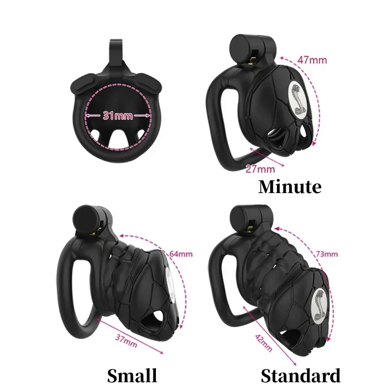 V8.0 Cobra Chastity Cage Male Cb Lock with 4 Size Penis Rings Abstinence Anti Cheating Cock Device Male Gay Sexy Toys Sex Shop