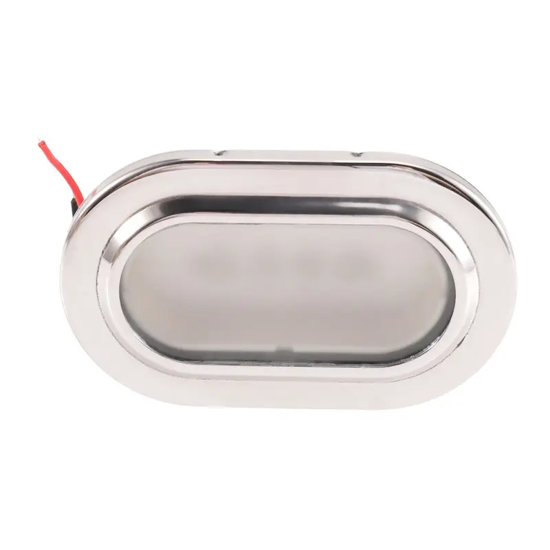 A06F-RV Boat Track Light, 12V DC LED Waterproof Walkway, Recessed Oval 4 Light Bead Boat Accessories (Cold White)