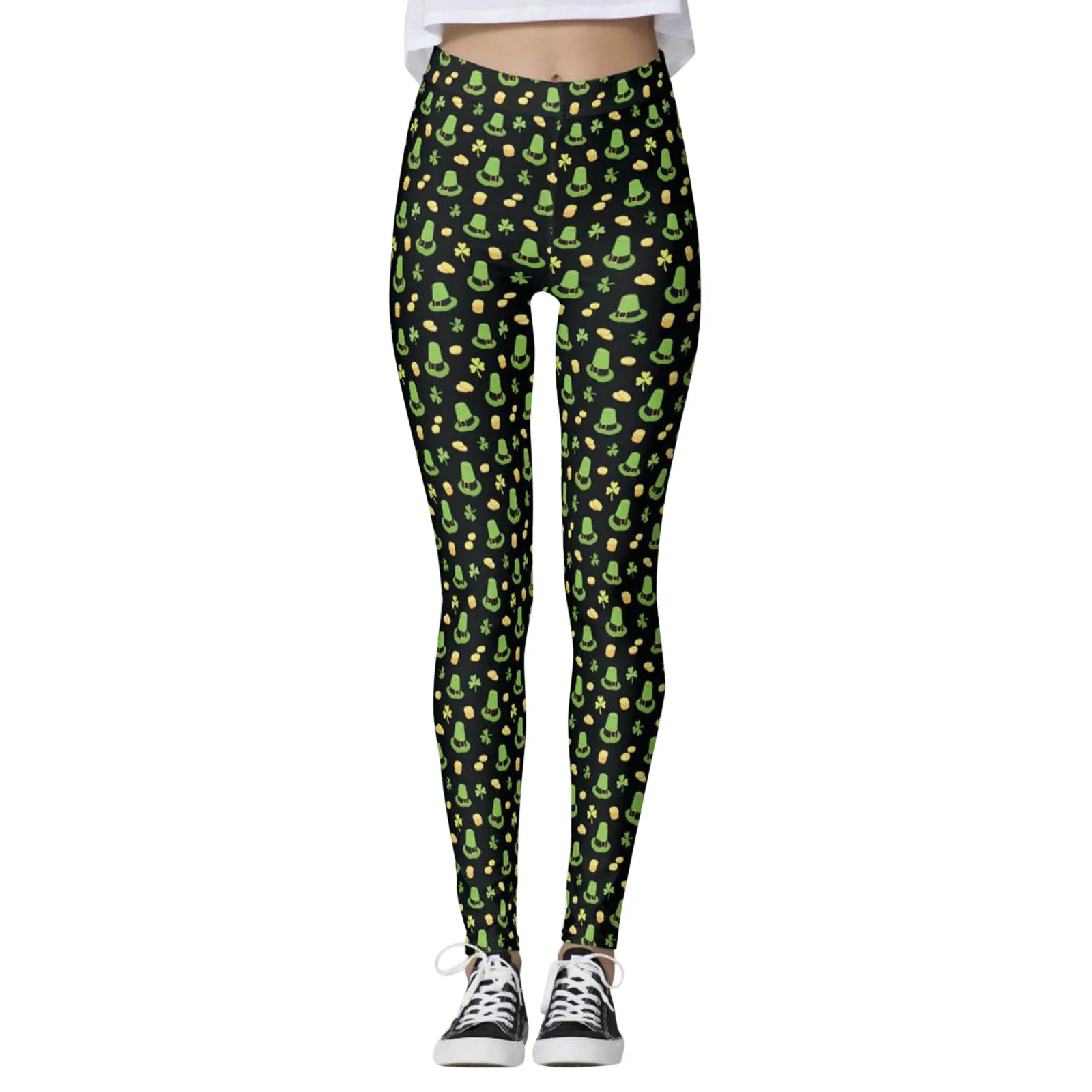 

Lucky Green Print Women Leggings Saint Patricks Pat St Paddys Day Legging Pants Sports Gym Push Up Tight Trousers Pantalones