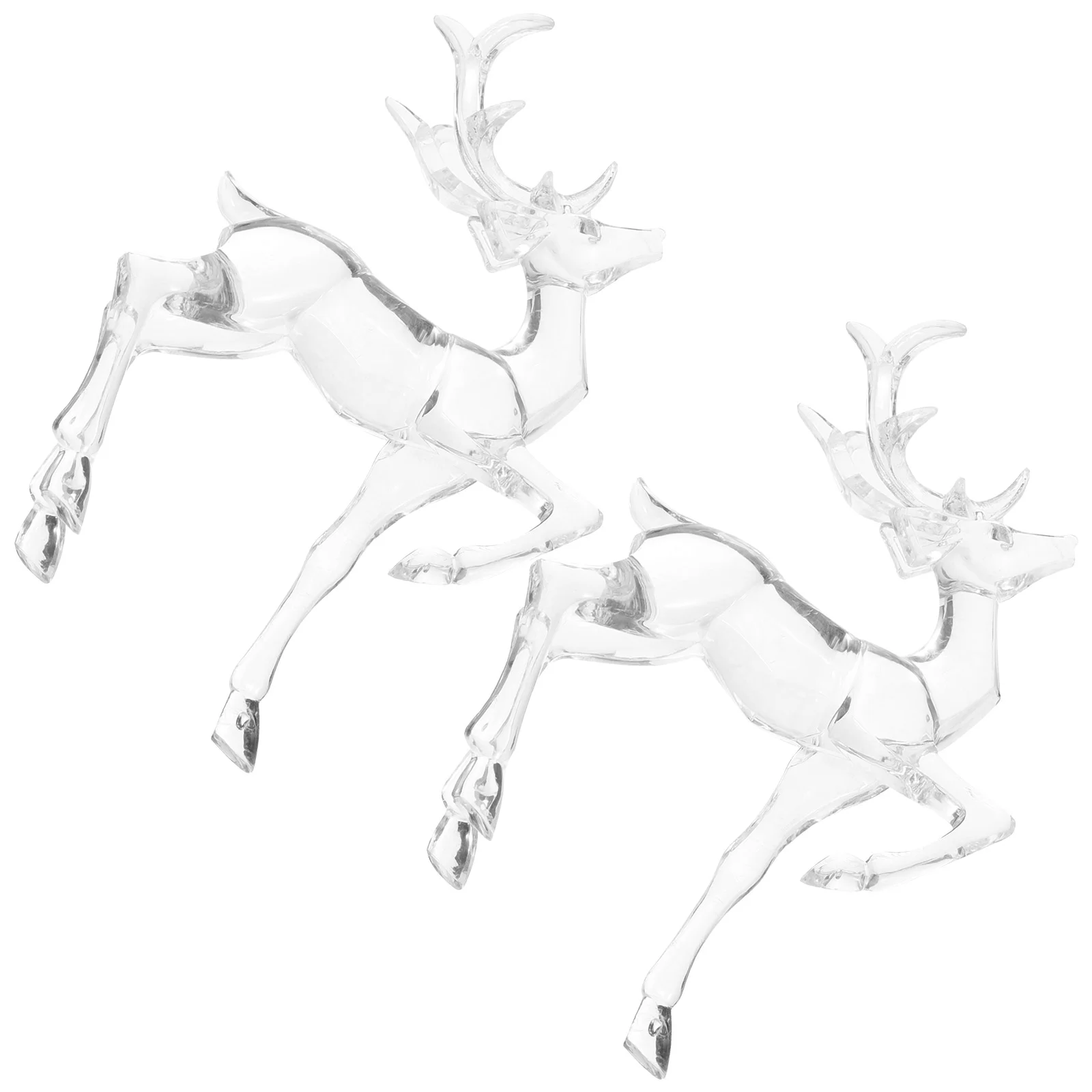 

Transparent Standing Reindeer Christmas Pendant Home Ornaments Decorations 2pcs Party Figurines Tabletop Statue Elk