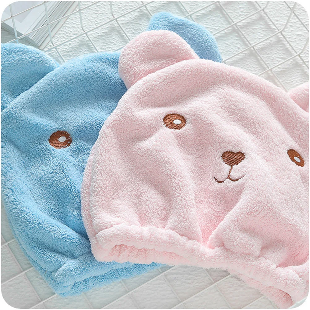 قبعة من الصوف ذات الشعر الجاف على شكل رسوم كرتونية على شكل حيوانات، قبعة سريعة الامتصاص للنساء والكبار، مناديل حمام ومكياج وصالة الألعاب الرياضية #4