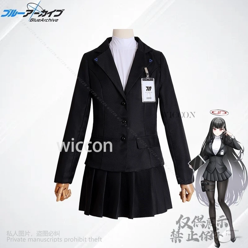 

Игра Синий Архив Косплей Цукацуки Рио Костюм Аниме Сексуальная Офисная Одежда Черный Костюм Платье Длинный Парик Для Девочек Женщина Индивидуальные