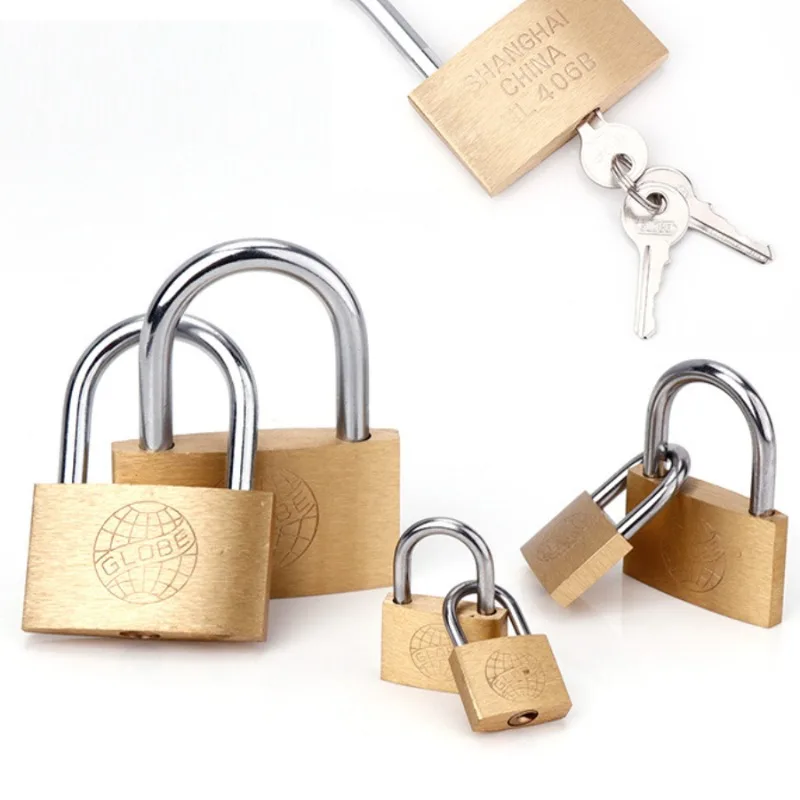 Copper Padlock  Small Locks for Luggage Case Locker Home Improvement Hardware 20mm 25mm 30mm 40mm 50mm Include 3Keys