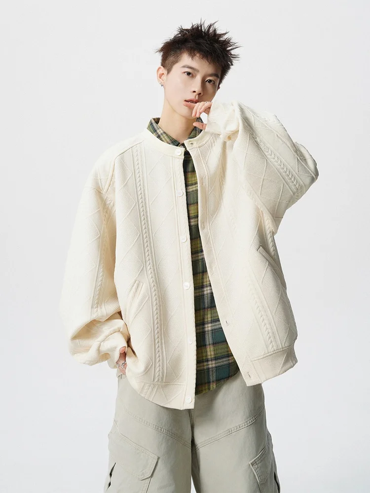 

Мужской вязаный кардиган в американском ретро-стиле, зимний, свободный, повседневный, больших размеров, мягкий, удобный, из полиэстера