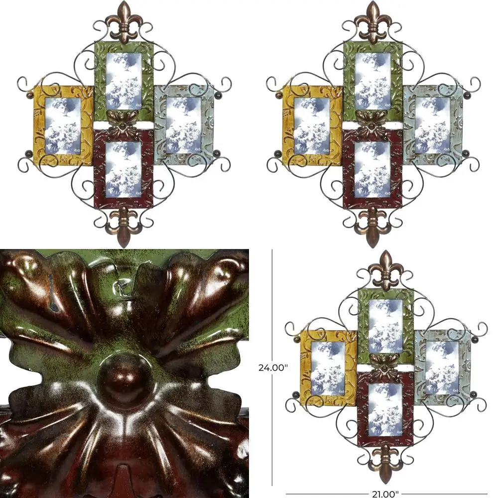 

Настенная фоторамка на 4 фото, 21 x 1 x 24, разноцветная