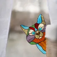 Cat Peeping Glass Window Self-adhesive Stickers Waterproof Moisture-proof Glass Film, Bedroom Living Room Car Window Decoration 4