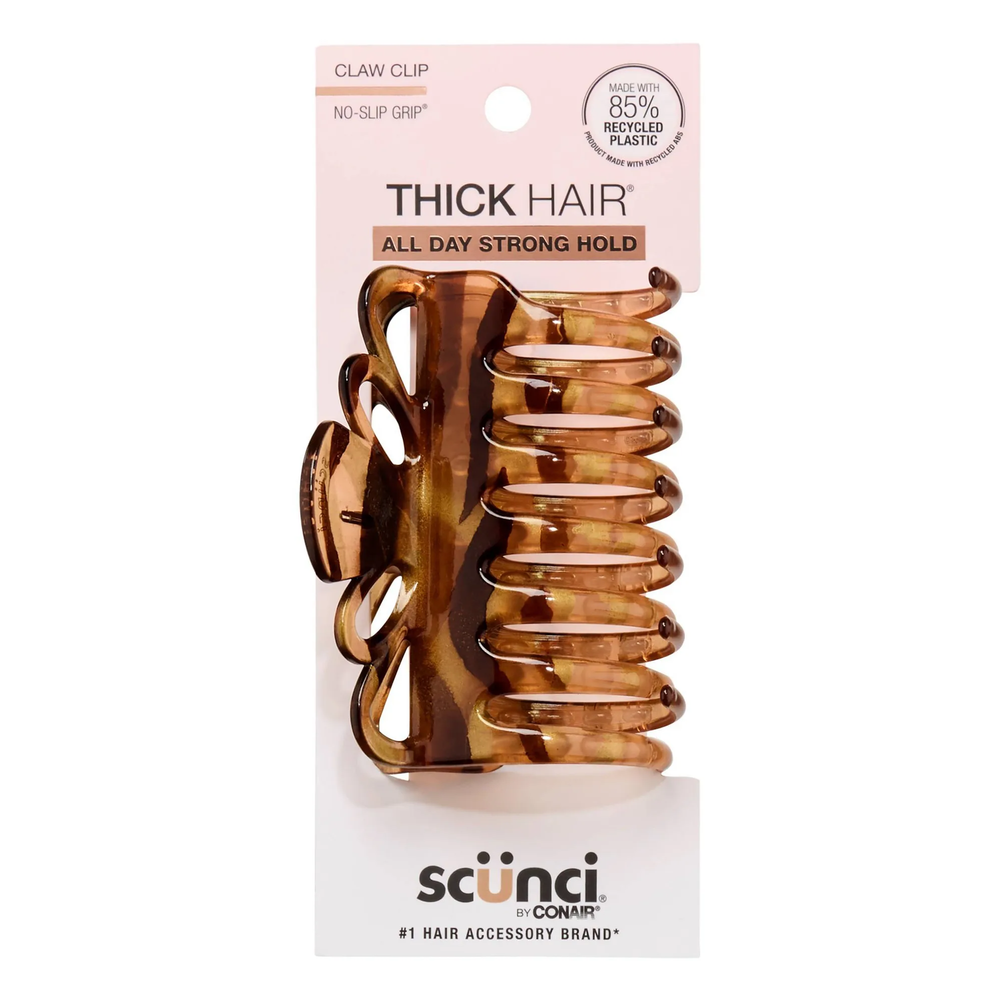 Crown Claw Hair Clip Brown Strong Grip For Thick Long Hair Bob Waves Daily Styling Hold Comfortable All Day Wear