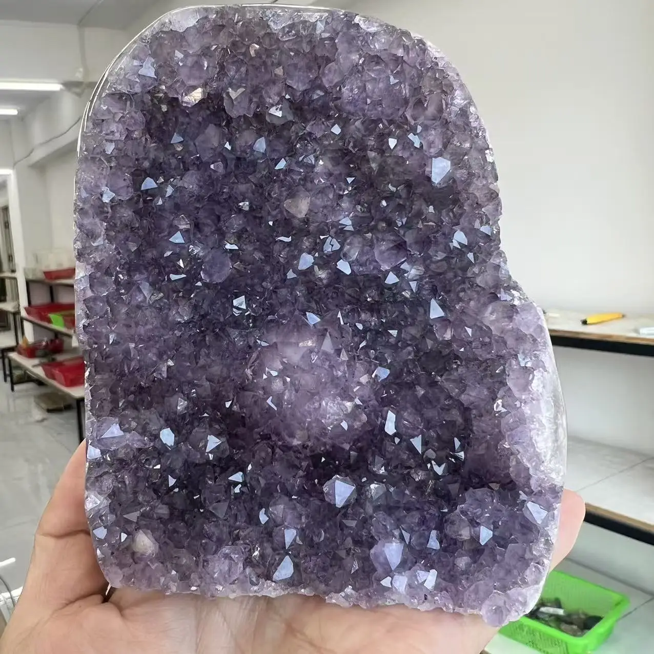 

1286g 11.7cm Natural Uruguay Dream Amethyst Quartz Crystal Cluster stand
