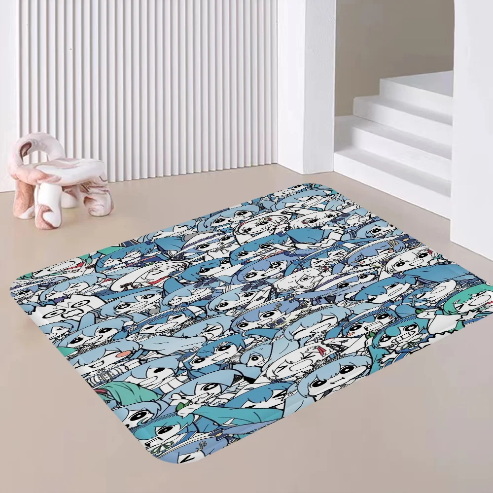 Cute H-Hatsune Ponytail M-Miku Floor Mat Non-Slip Laundry Room Mat Laundry Decor Balcony Child Living Room Bedside Mats