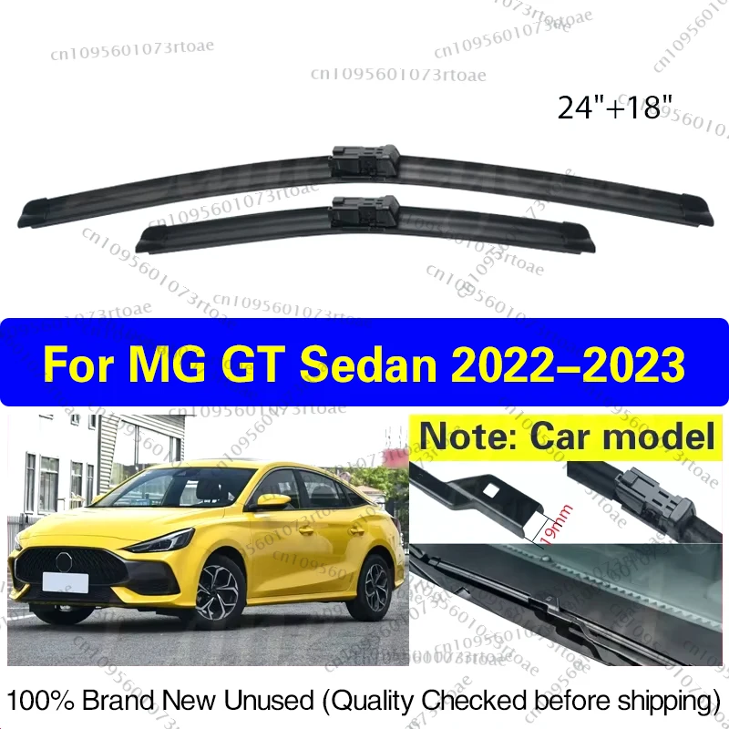 

Car Front Wiper Blades For MG GT Sedan 2022 2023 1.5L Soft Rubber Windshield Windscreen Clean Window 24''+18'' Car Accessories