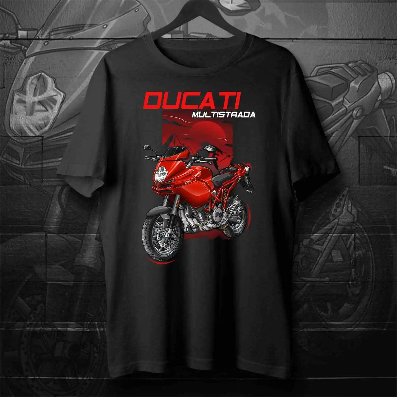 

Italy Multistrada 1000DS Motorcycle Fans Gift T-Shirt 100% Cotton O-Neck Short Sleeve Summer Casual Mens T-shirt Streetwear