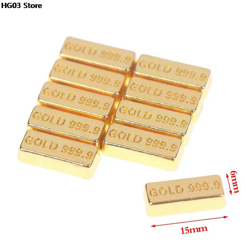 1/5/10pcs Miniature Model Doll House Accessories Mini Ruyi Gold Ingot Gold Bar Coin Model Decoration Doll House Simulation Decor