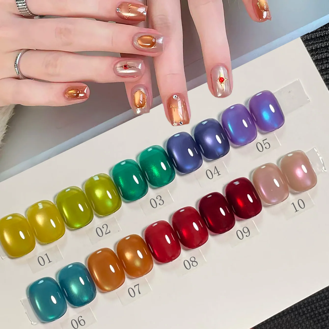 1pcs SHAKA Sun Moon Tonghui Cat's Eye Gel Nail Polish Vintage Enamel Colorful Gem Whitening Versatile Nail Enhancement Supplies