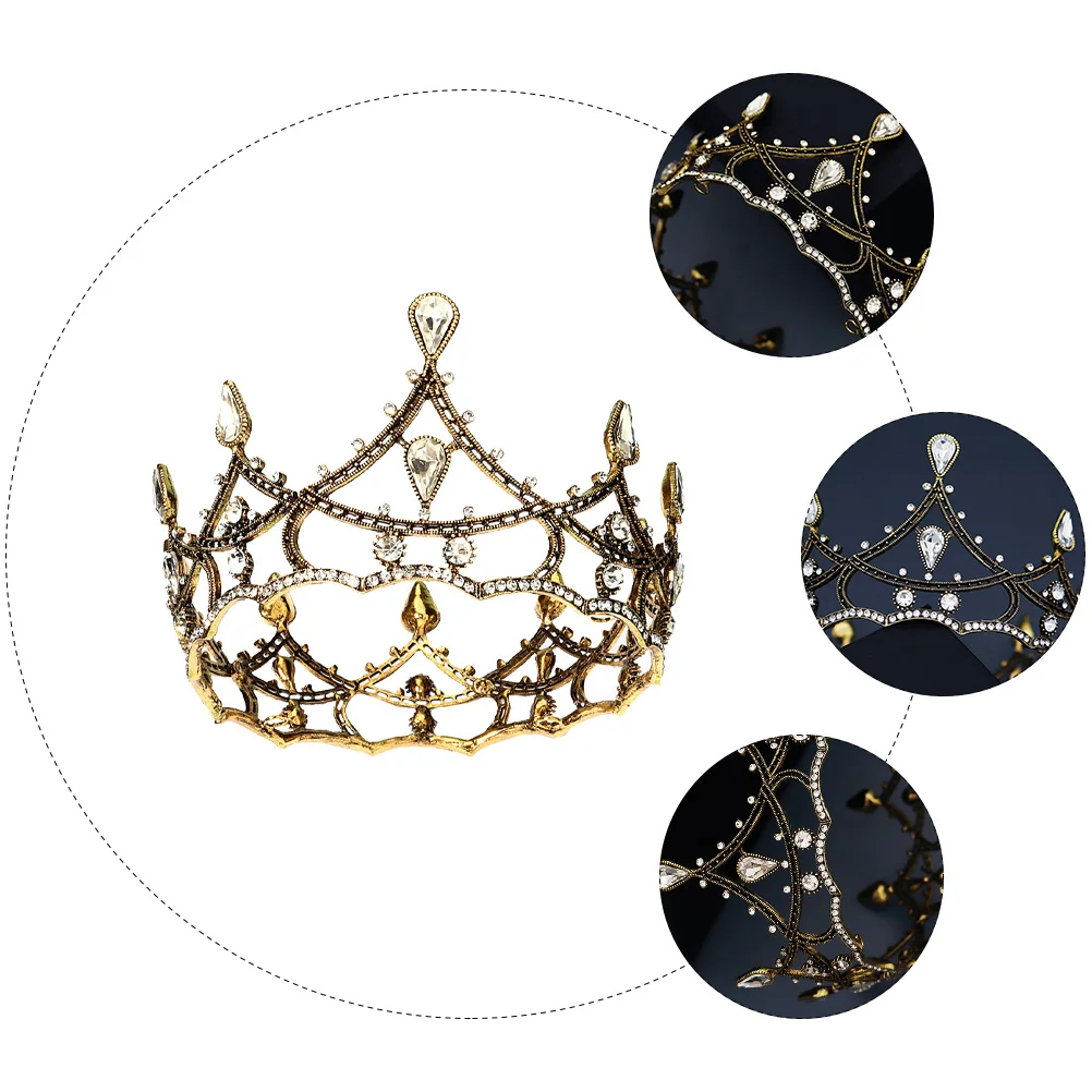 

Vintage Crown Headdress Children Rhinestones Alloy Photo Prop Party Banquet Accessories Wedding Tiara Comfortable Quality
