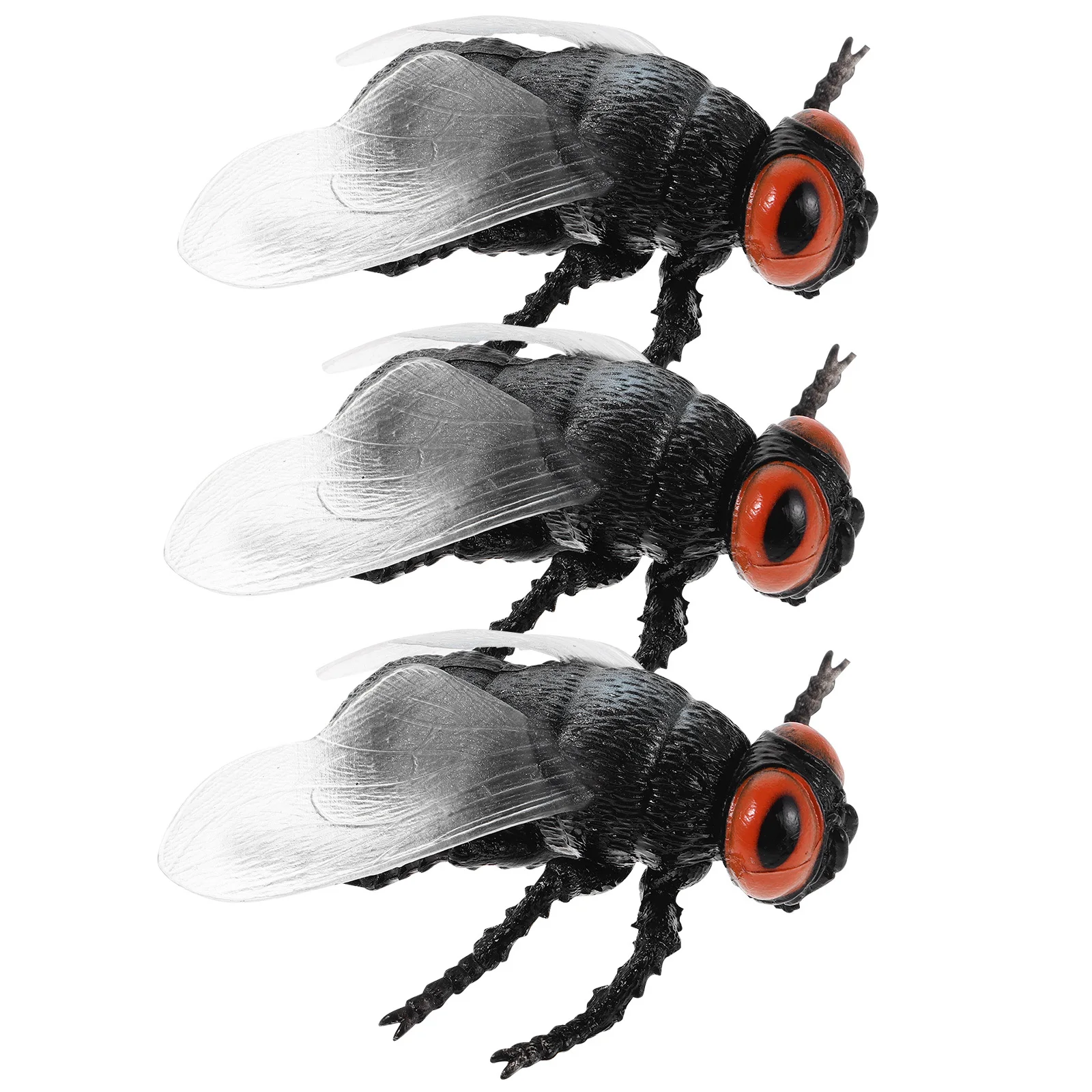 3Pcs Plastic Fly Figures Lifelike Insect Educational Bug Models for Kids Science Projects Outdoor Learning Adventures