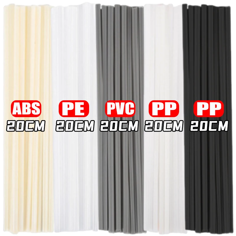 Juego de varillas de soldadura de plástico PP/PE/PVC/ABS, 20cm para reparación de parachoques, suministros de soldadura, soplete de soldadura de plástico, varilla de soldadura de polipropileno, 50 Uds.