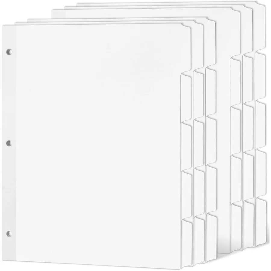 

Пустые перегородки для переплета с возможностью записи, 1 5 вырезанных вкладок, разделители с 3 отверстиями и усиленными краями, разделители для переплета с вкладками, размер 6