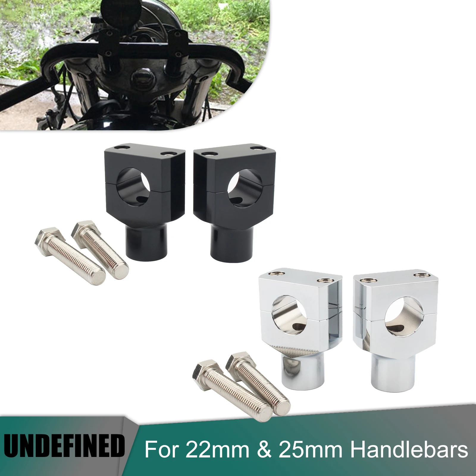 

Motorcycle Handlebar Risers Kit Mount Clamp Aluminum 22MM 25MM For Harley Honda Kawasaki Suzuki Cruiser Chopper Universal Parts