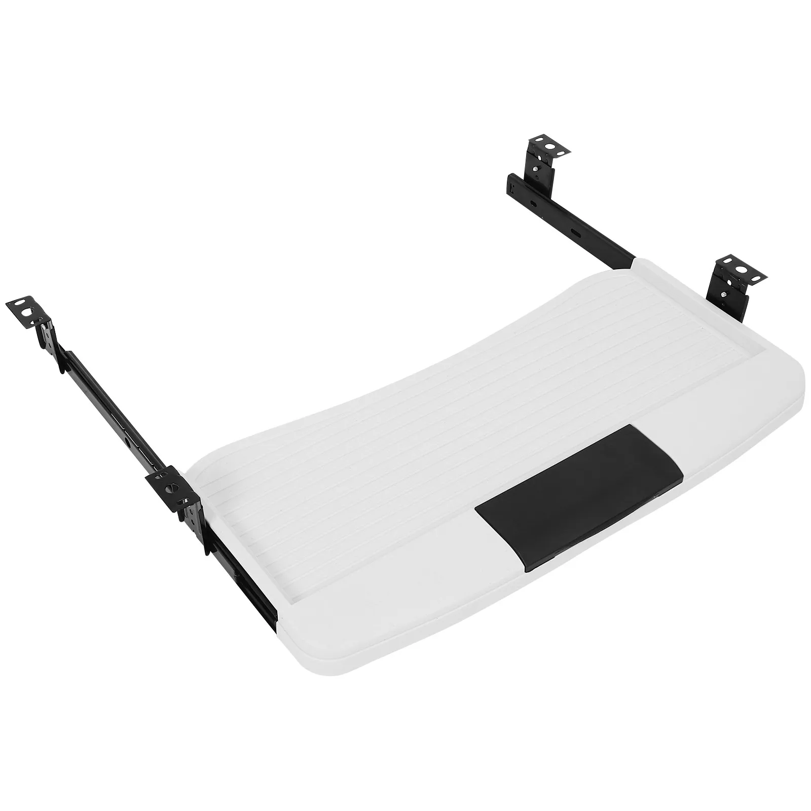 1Set Under Desk Keyboard Tray Slide Out ABS Stainless Steel Heavy Duty Sturdy Drawer Style Tray for Office Computer Desk