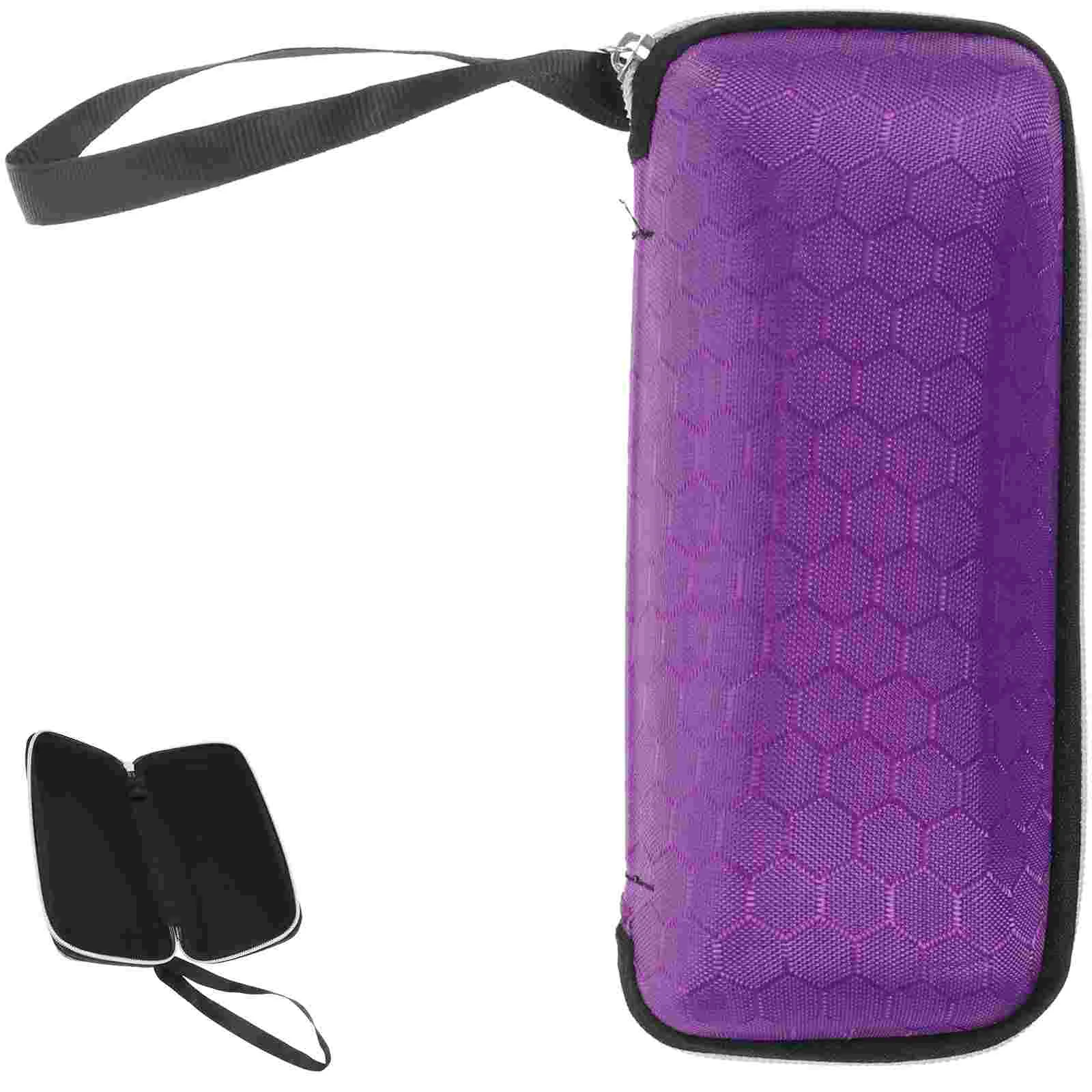 1pc Zipper Eyeglasses Case Honeycomb Pattern Glasses Case Sunglasses EVA Box Protector with Zipper (Purple)