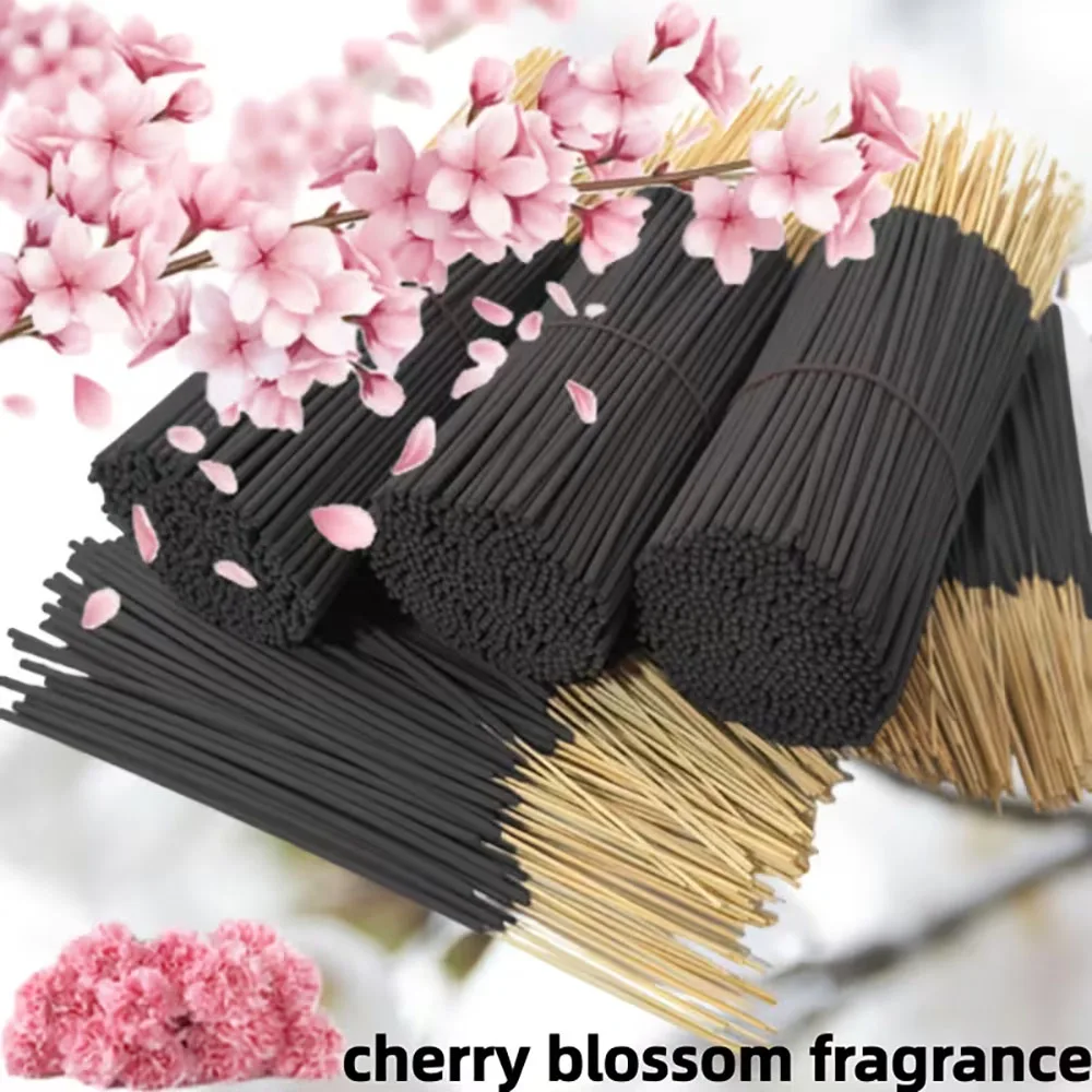 47/93/179 Cherry Blossom Scented Incense Sticks - Burns for 45 Minutes, Elegant Floral Scent, Suitable for Home, Camping, Garden, Air Purification - Perfect for Halloween, Christmas, Thanksgiving, Cherry Blossom Decorations - Available in Various Sizes (Ideal Gift)