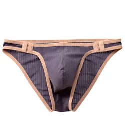 Men's Button Open Detachable Waitstband Adjustable Briefs Mesh Ice Silk Skin Friendly Sexy Panties Patchwork Quick Drying Shorts