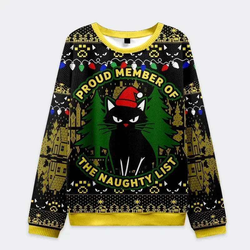 Unisex Ugly Christmas Sweatshirt Funny Meditation Frog Santa Hat Crewneck 3D Print Family Sweater Kids Adults Xmas Party Outfit