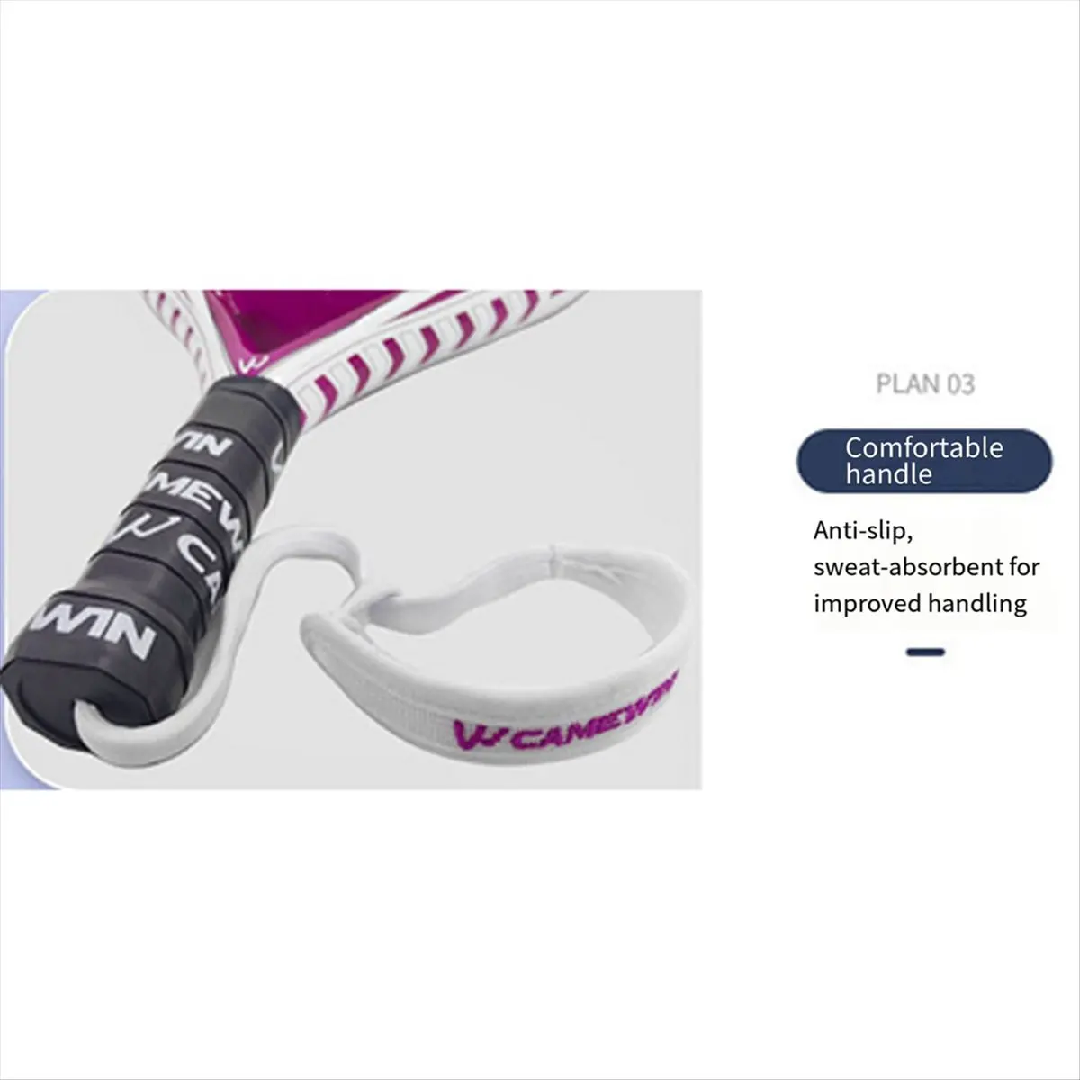 مضرب تنس ABJV للبالغين من ألياف الكربون الاحترافية الناعمة من مادة EVA مع حقيبة مضرب