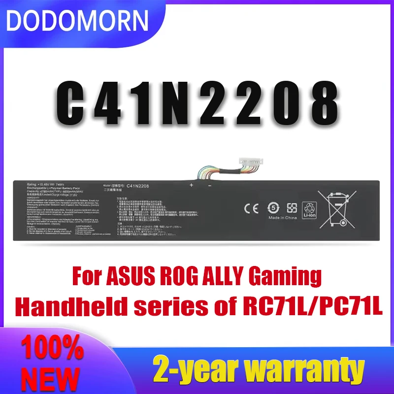

DODOMORN New C41N2208 Battery For ASUS ROG ALLY Battery Gaming Handheld series of RC71L/PC71L Free High Capacity 74Wh 77.4Wh