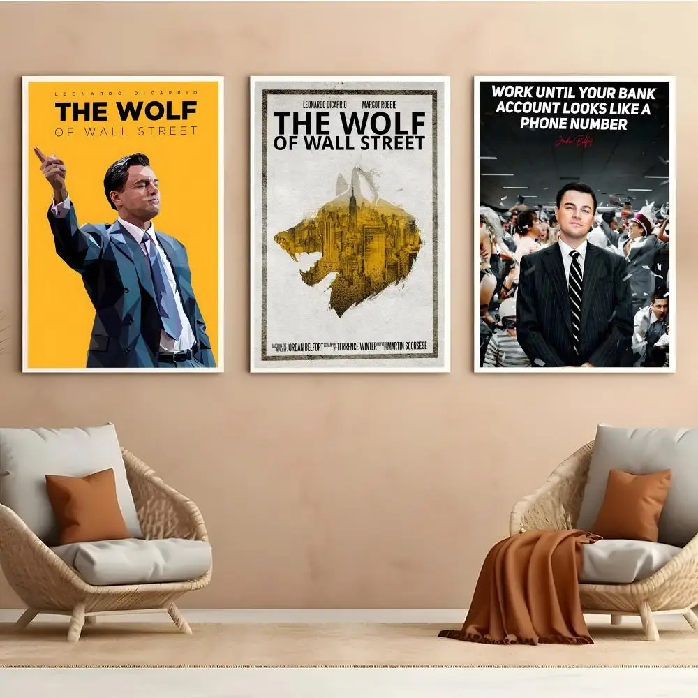 The Wolf Of Wall Street Movie Poster HD PVC Wall Art - Waterproof Self Adhesive Mildew Resistant For Home Office Bar