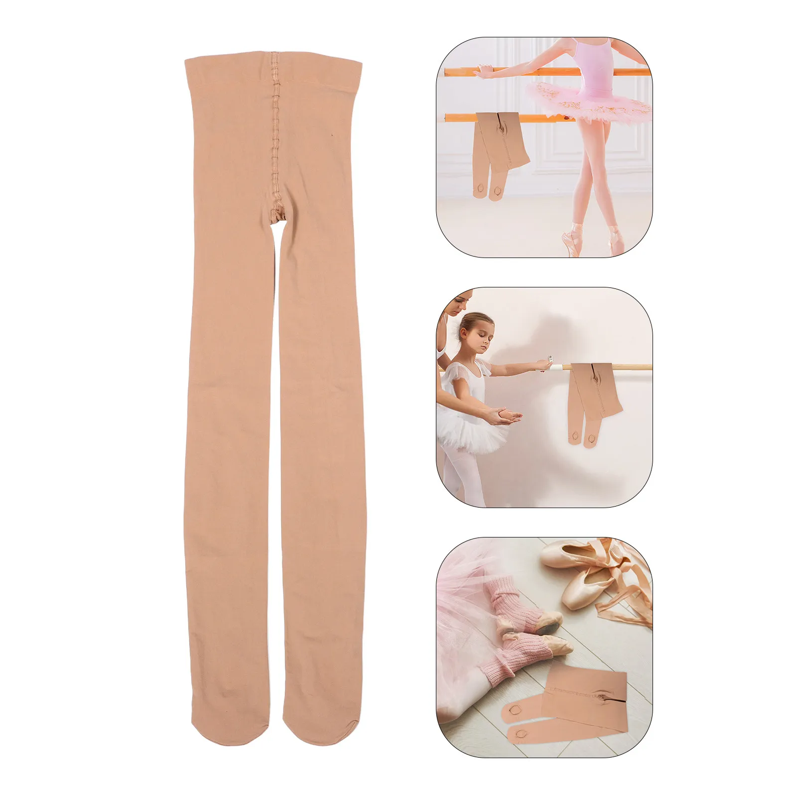 Leggings suaves para niñas, de color carne, sin costuras, tipo medias de ballet, con tejido transpirable y orificios de 60D, ideales para la práctica de danza.