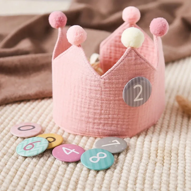 Kids Birthday Party Crown Hat Colorful Baby Headband Cake Banner Photography Props Party Decoration Gift